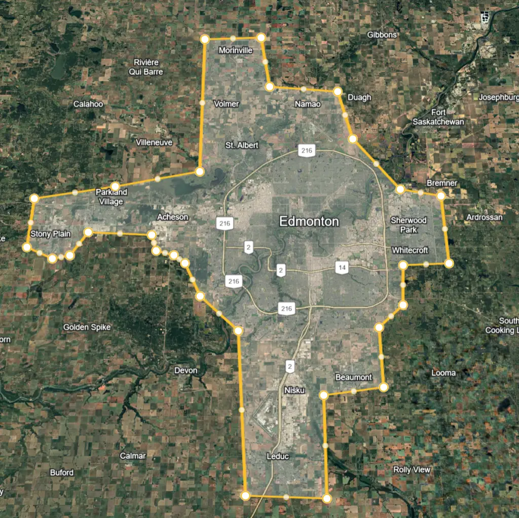 Edmonton, Spruce Grove, Sherwood Park, Stony Plain, Morinville, Nisku, Acheson, Leduc, St, Albert